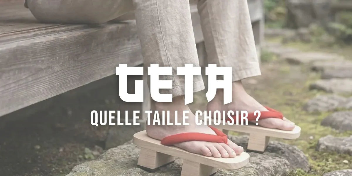 Geta japonaises en bois a deux dents portees sur un engawa