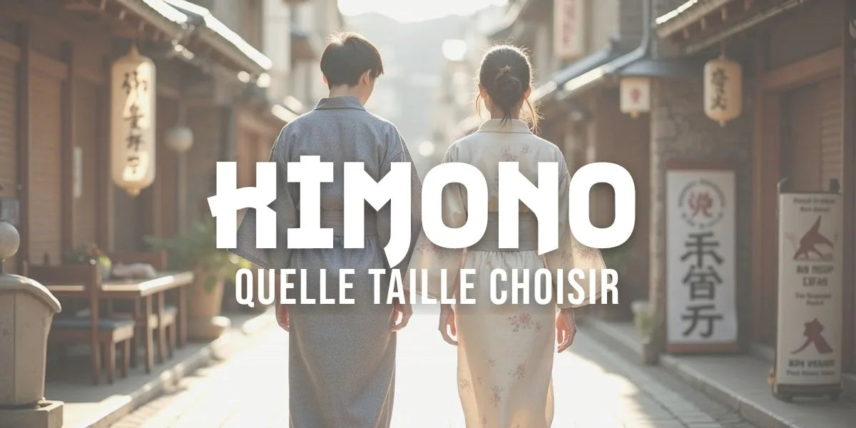 Deux personnes portant un kimono yukata long dans une rue japonaise