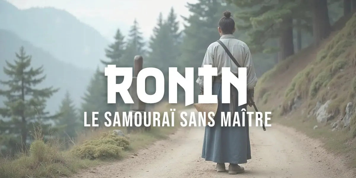 Un rônin, samouraï sans maître, sur un sentier de montagne, sabres à la ceinture