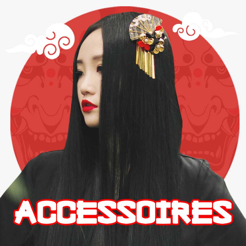 Femme portant un accessoire japonais dans les cheveux