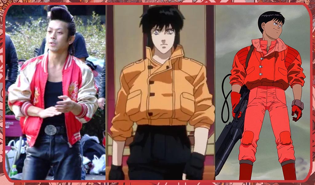 Blouson souvenir japonais bleu