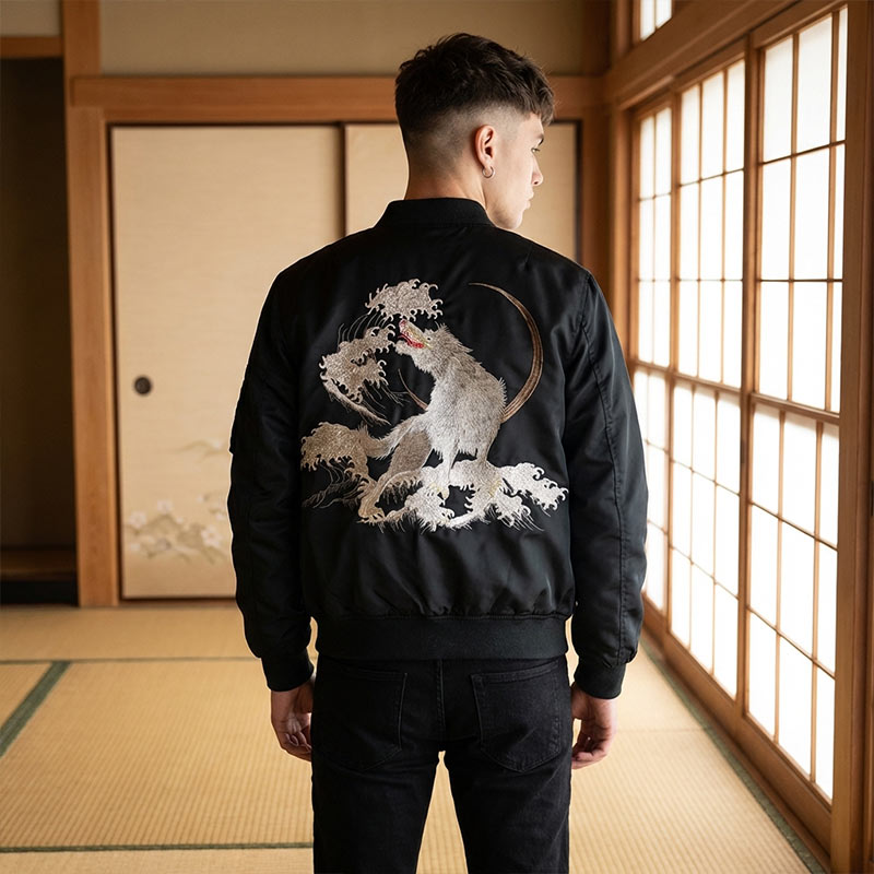 Bomber japonais motif traditionnel