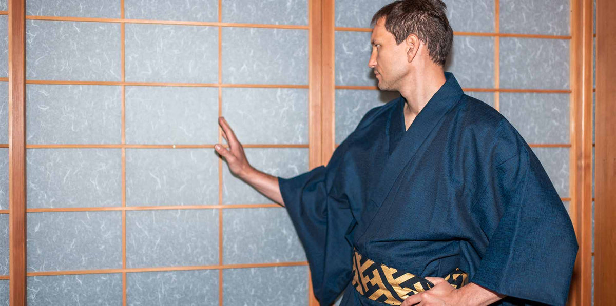 Ceinture obi assortie au kimono homme