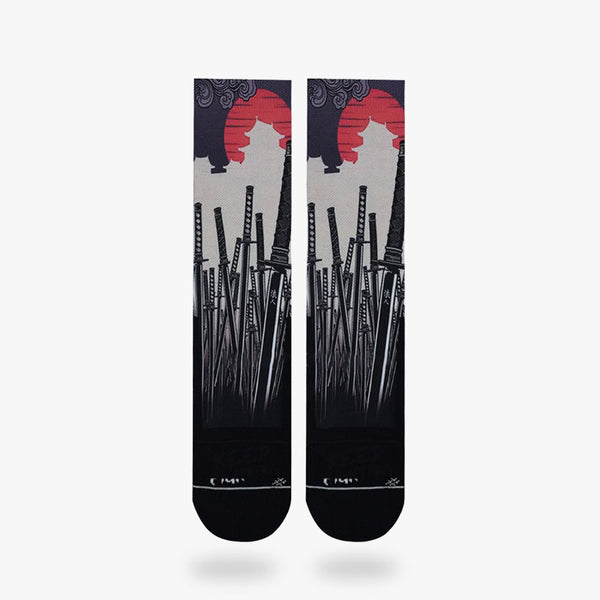 Les chaussettes Katana sont imprimé avec le sumboles des sabres japonais. Le tissu est en coton et le design de l'impression est undessin manga japonais