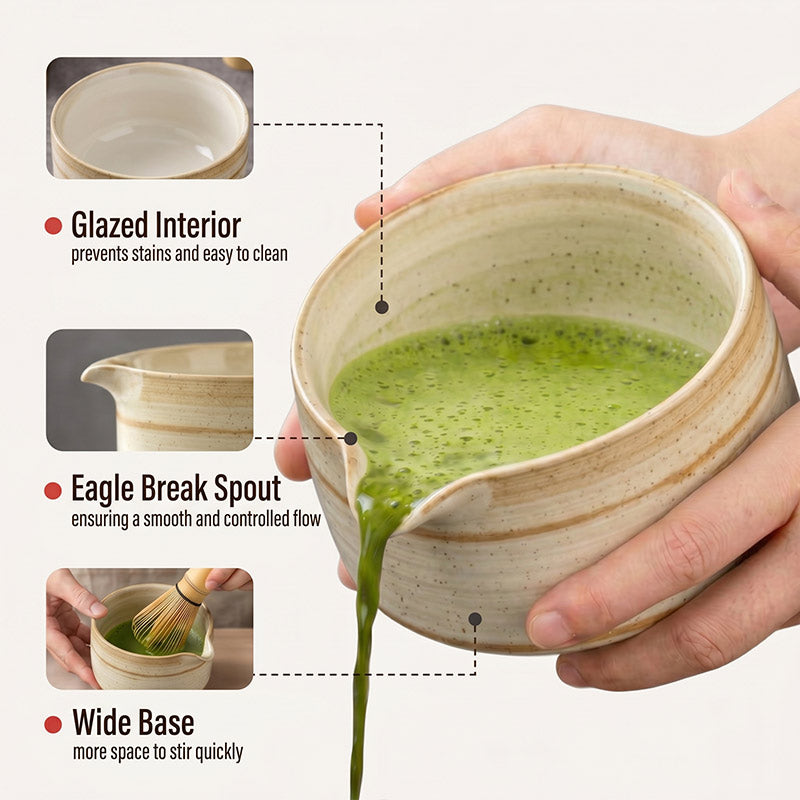Bol à matcha japonais motif chat