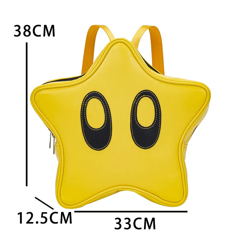 Détail de la matière pelucheuse du sac à dos étoile
