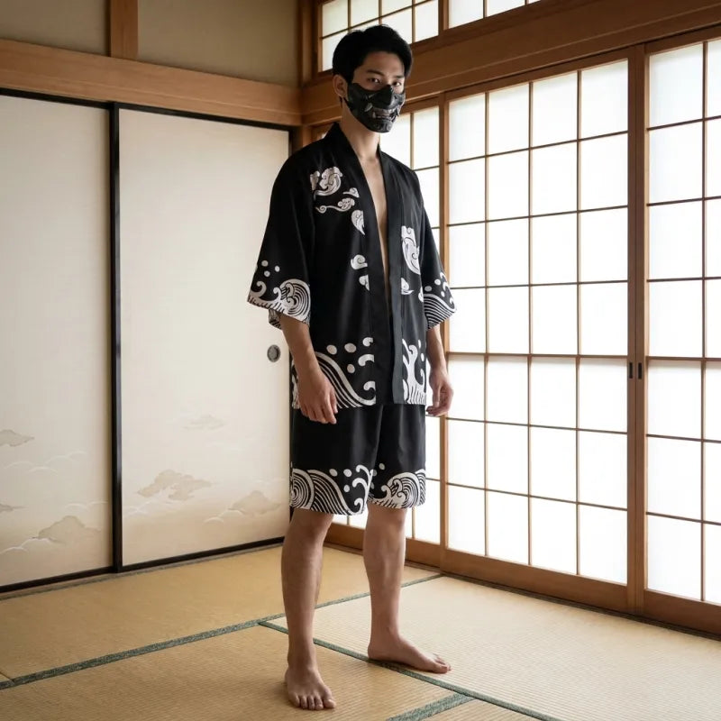 Ensemble Kimono Short Homme