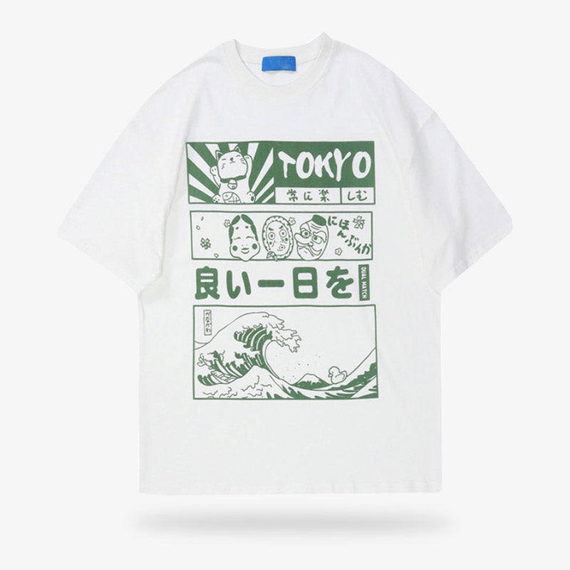 Grande Vague de Kanagawa sur t-shirt japonais