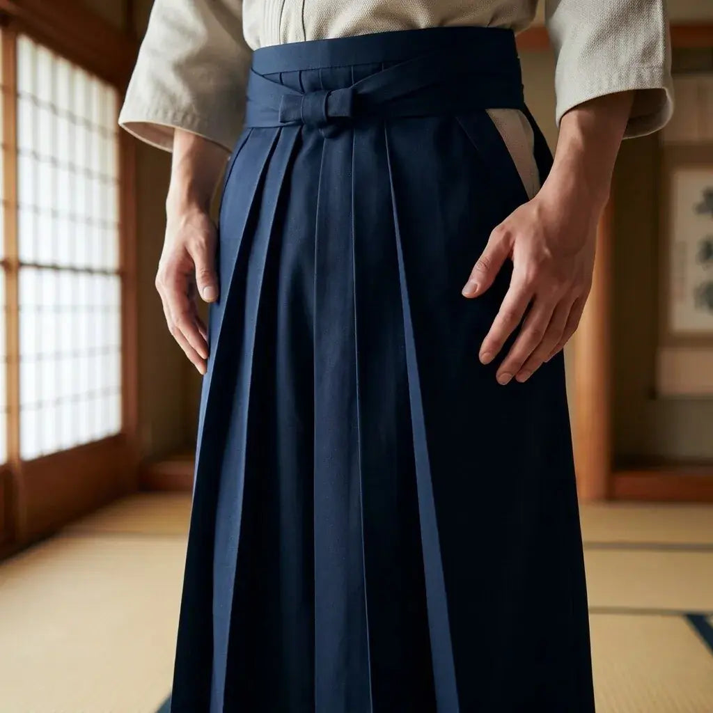 Hakama Aikido à plat, vue de face
