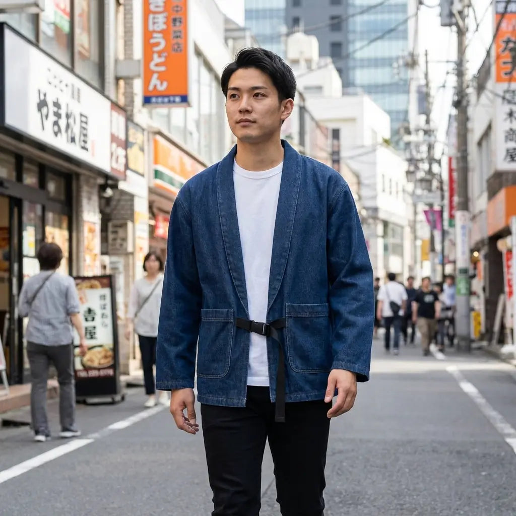 Haori Bleu Indigo vue arrière