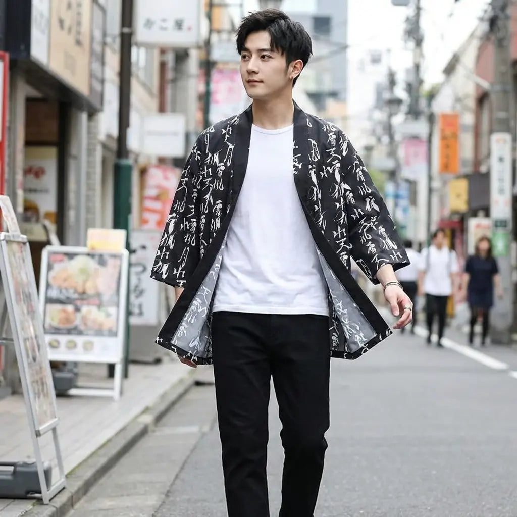 Haori Kanji Noir vue arrière