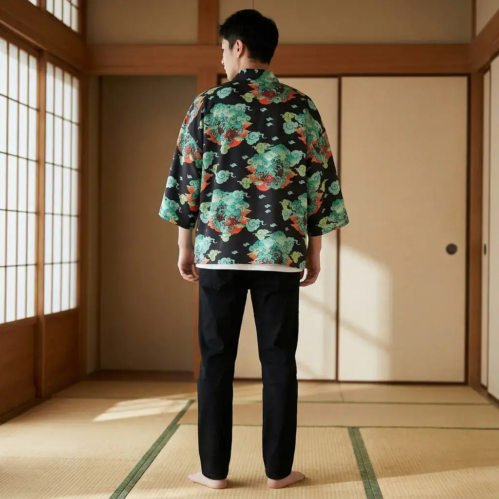 Streetwear Haori vu de dos, motif complet visible