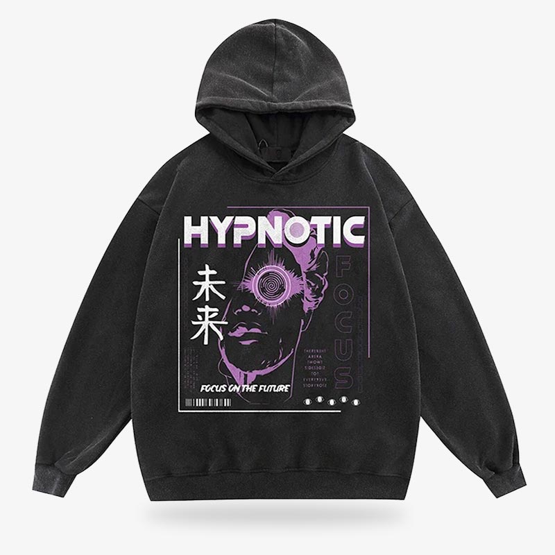 Hoodie cyberpunk japonais au design streetwear audacieux et moderne, en tissu résistant pour un look urbain et tendance, à porter avec une tenue techwear ou cyberpunk