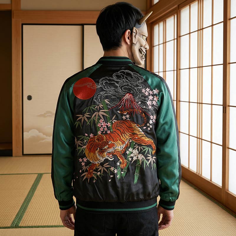 Jacket sukajan brodé façon vintage