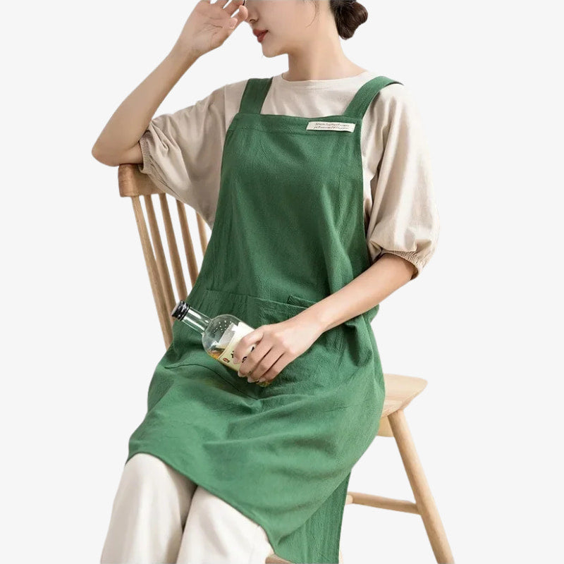 Tablier de cuisine japonais en coton et lin