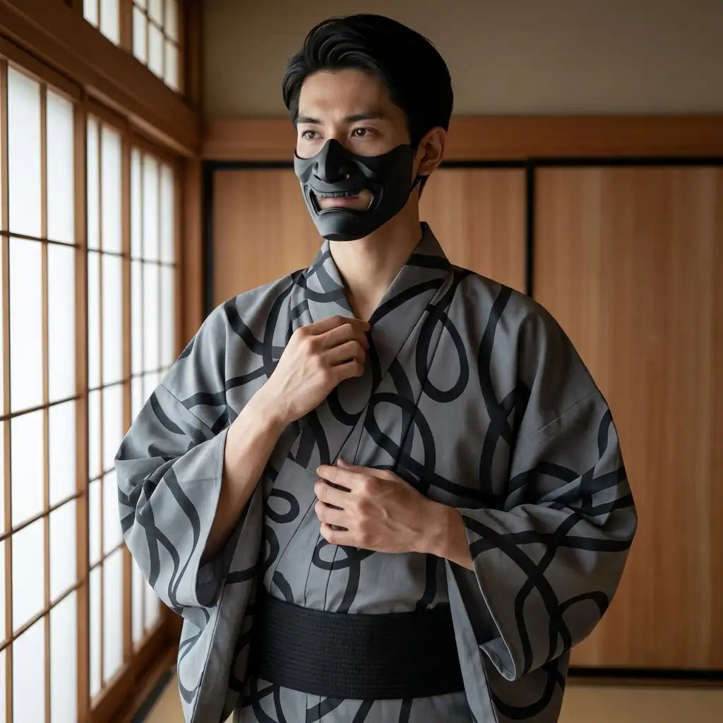 Kimono Gris Homme vue arrière