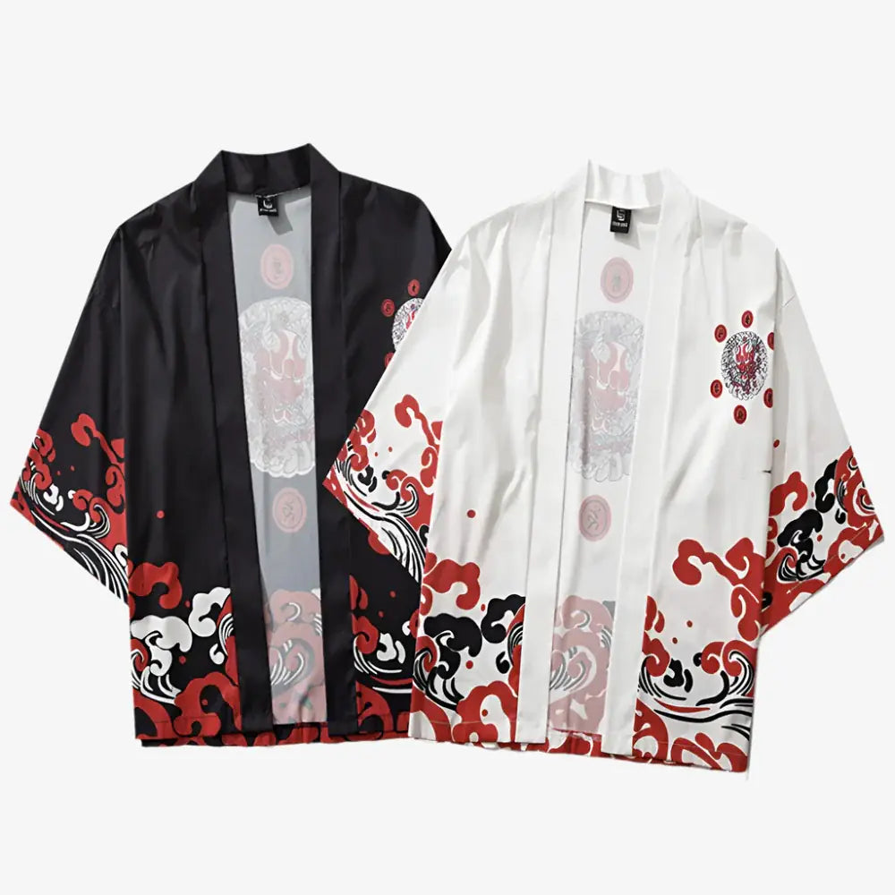 Veste Style Kimono Homme Ă plat, vue de face