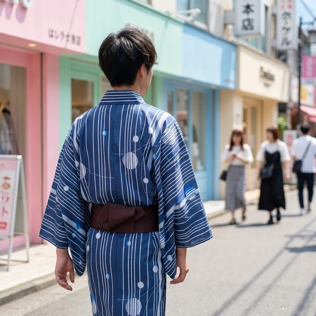 Kimono homme avec manches larges détaillées