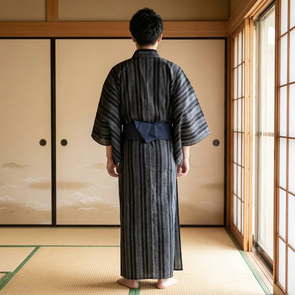 Kimono Japonais Homme Samurai vue de face