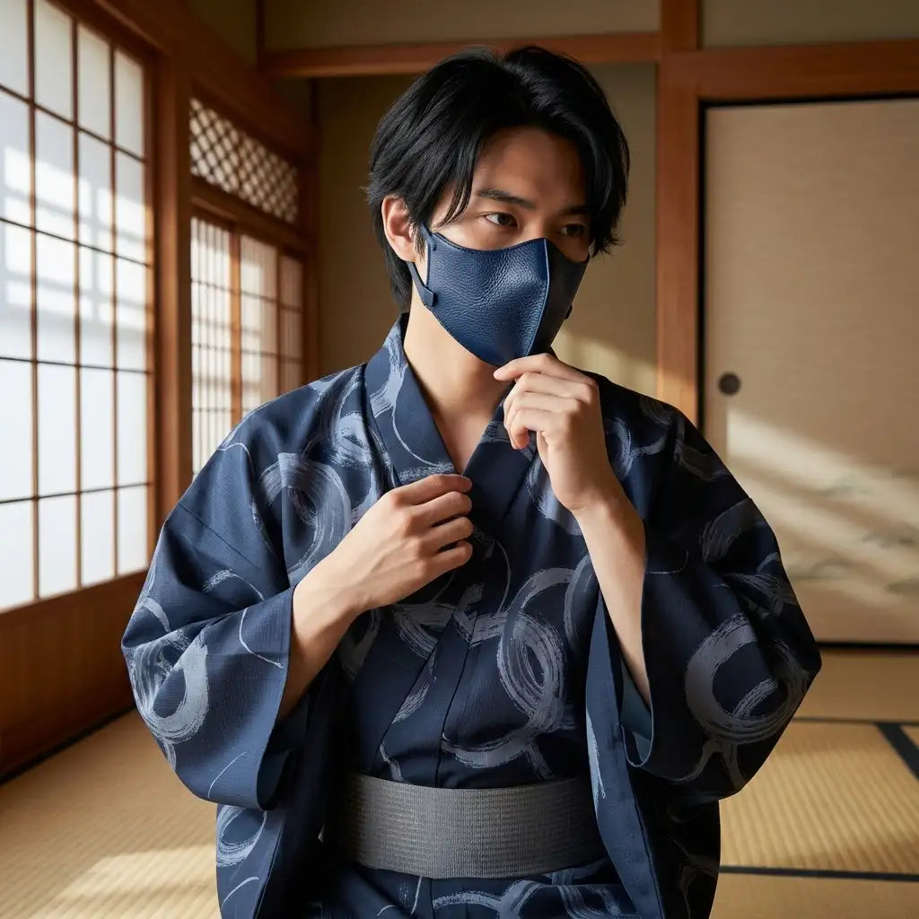 Kimono japonais homme couleur marine