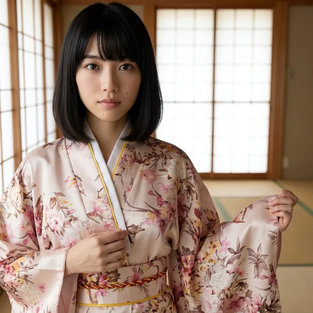 Kimono japonais à motif sakura