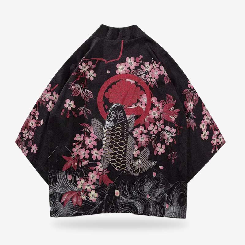 Kimono koi pour homme avec fleurs de sakura