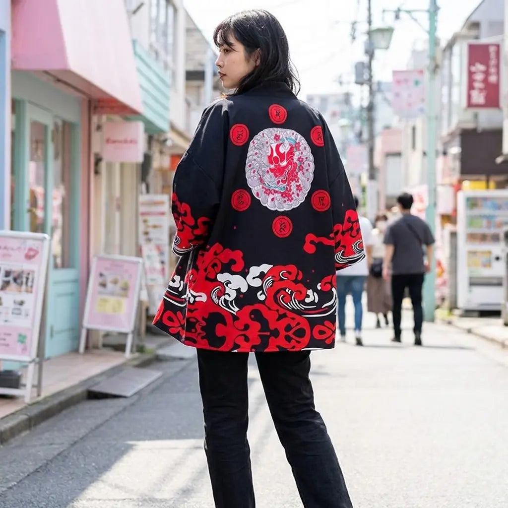 Kimono Oni Rouge vue arrière