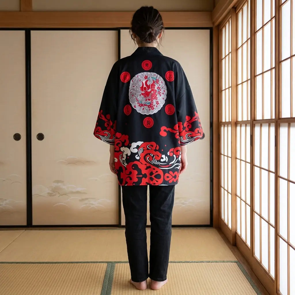 Kimono Oni Rouge vue de face