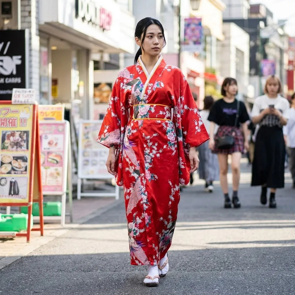 Kimono Robe Rouge vue de face