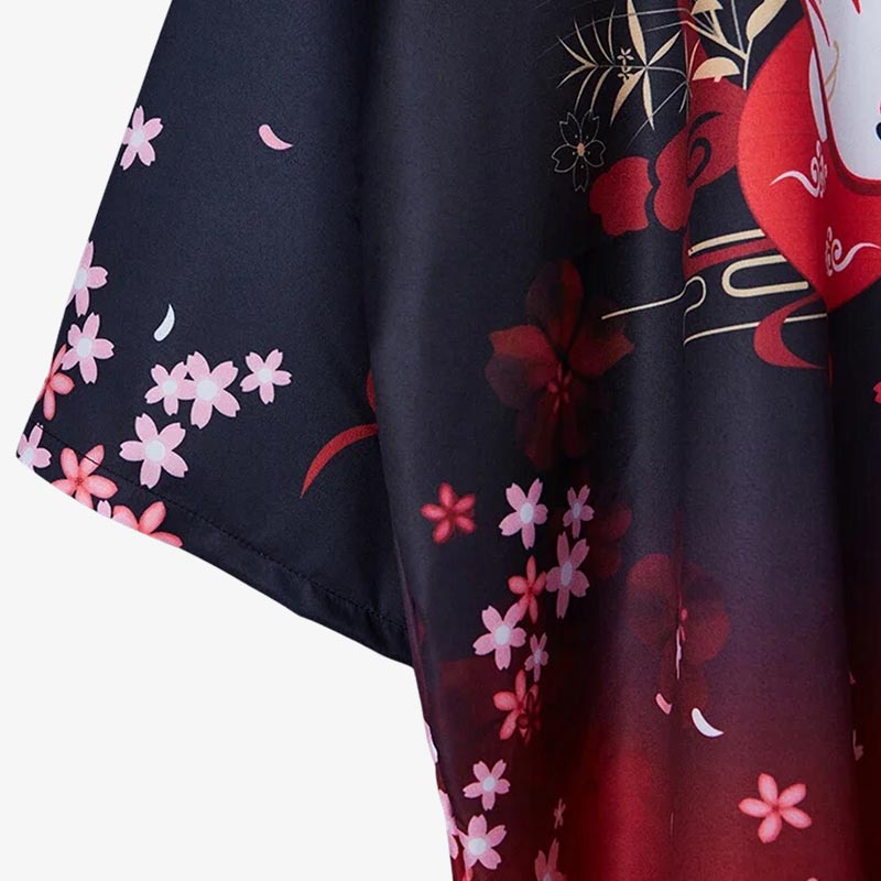 Détail des manches 3/4 de la veste kimono femme