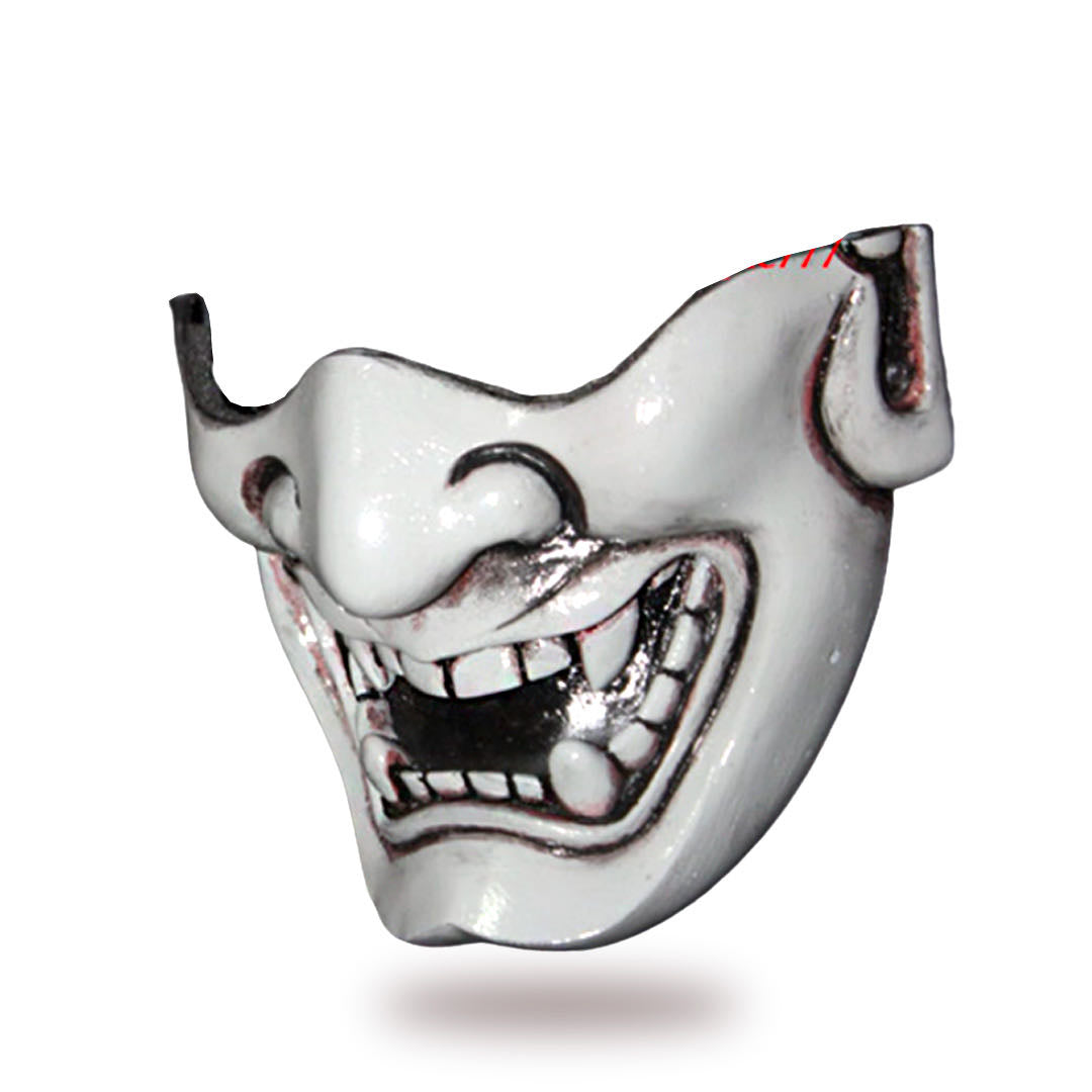 Masque Hannya blanc à l'expression démoniaque