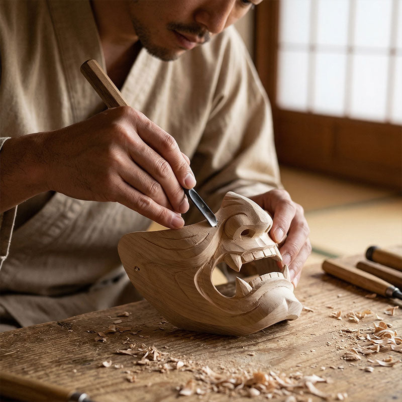 Masque Oni Ninja vue arrière