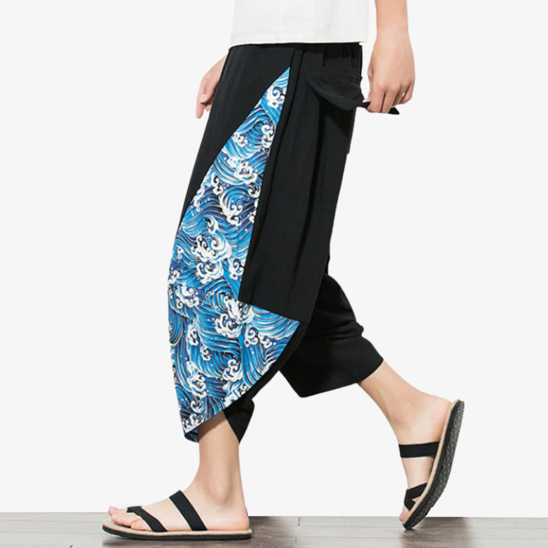 Pantalon coupe ample inspiré du style hill tribe japonais