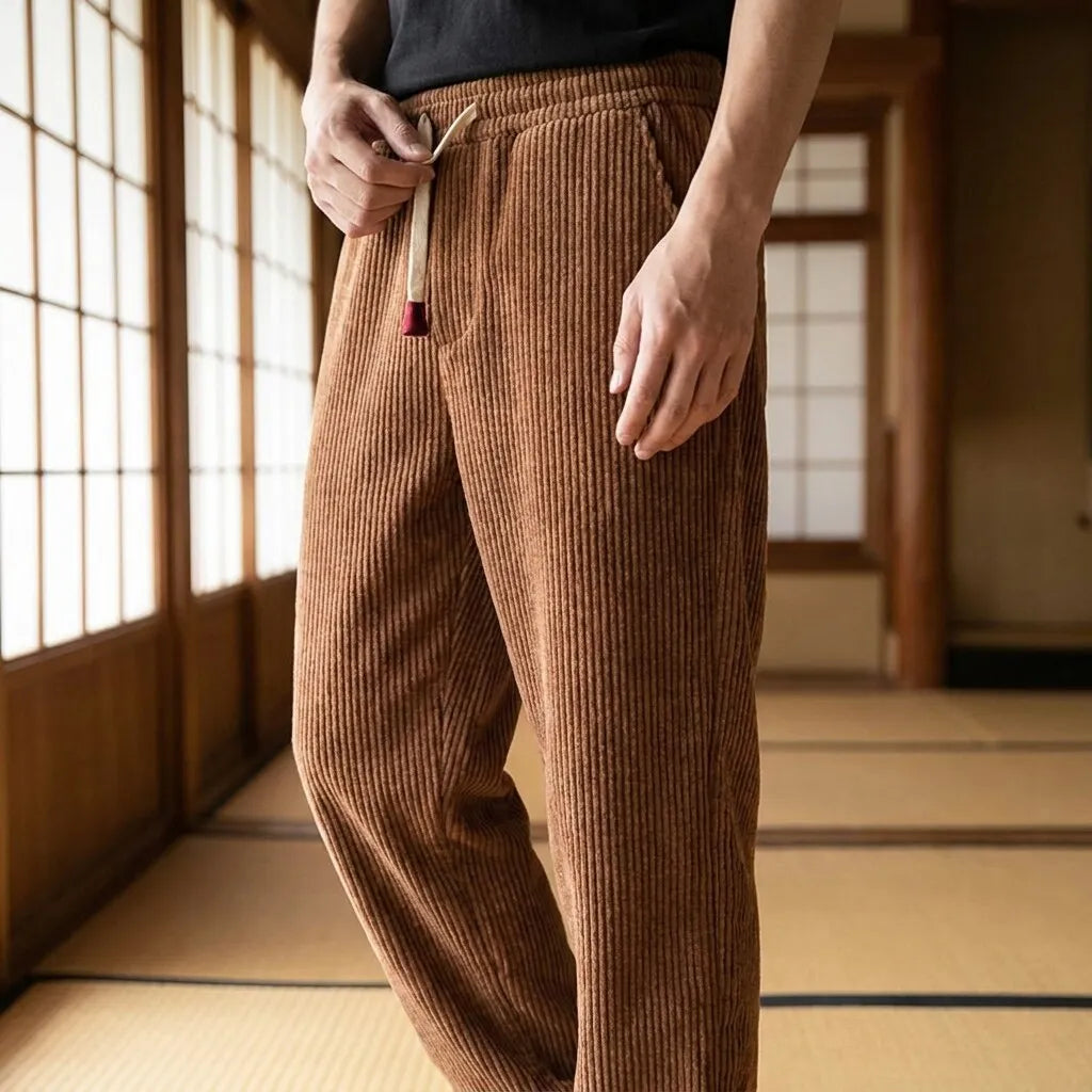 Pantalon Japonais Velours Côtelé vue de face