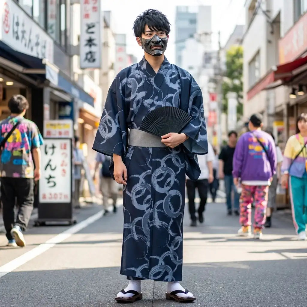 Robe japonaise minimaliste manches amples