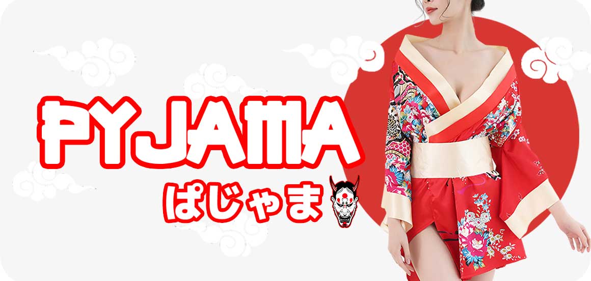 Sous vêtement japonais femme de couleur rouge et inspiré du kimono femme