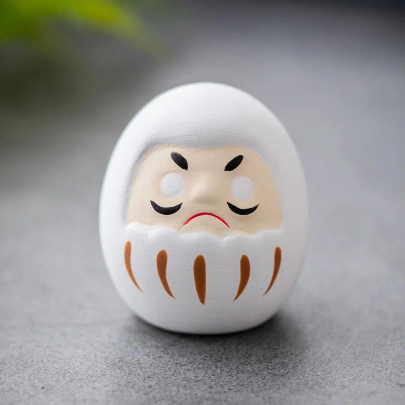 Statuette porte-bonheur japonais blanc pour intentions