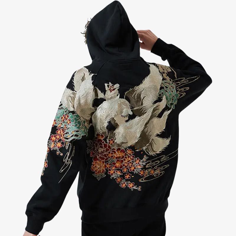 Sweat japonais renard à capuche
