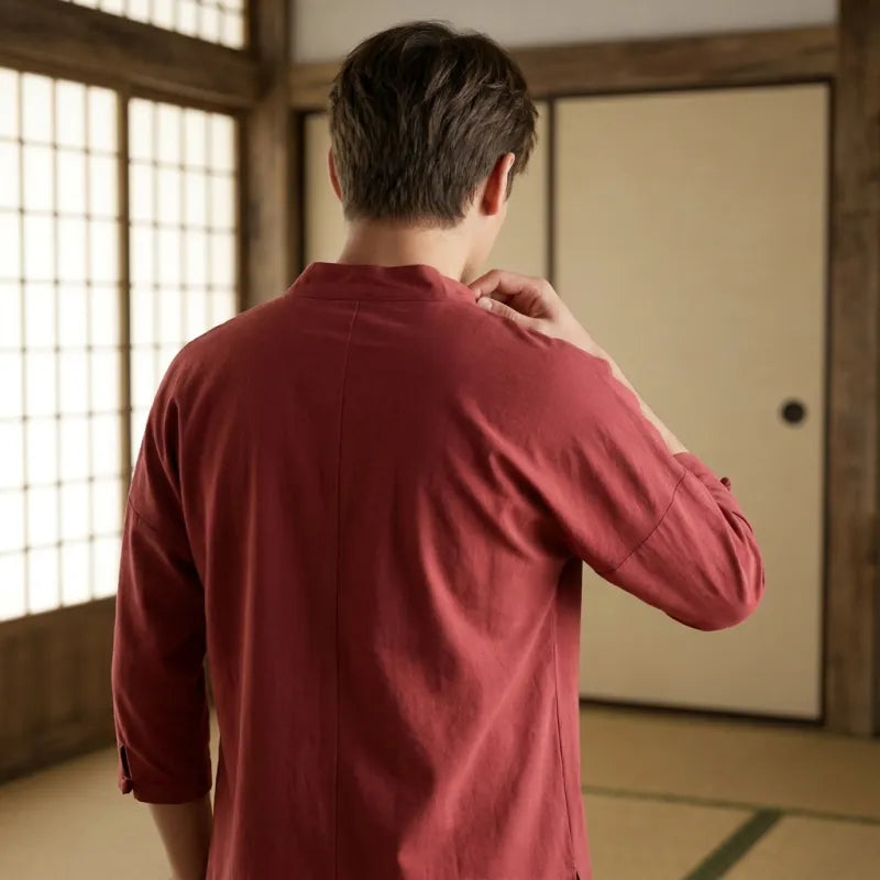 T-shirt Japon Homme rouge, vue de dos