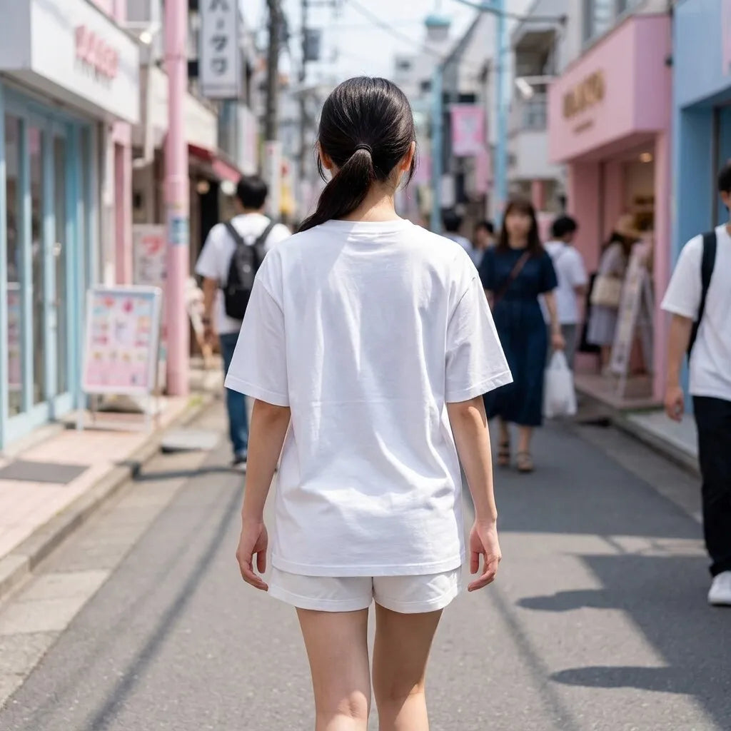 Dos du t-shirt imprimé vague japonaise