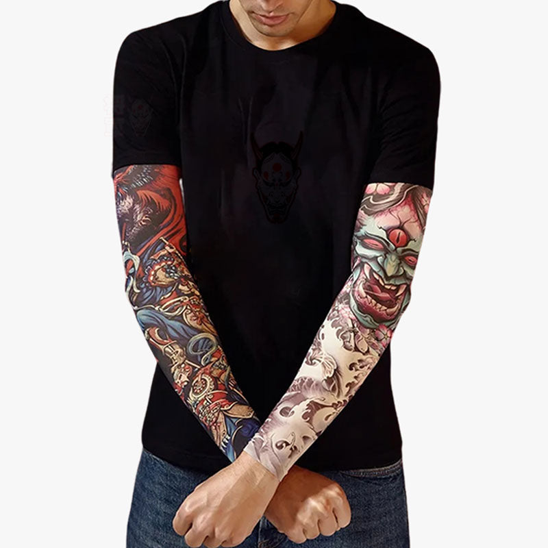 Manchette tatouage yakuza temporaire avec motif oni