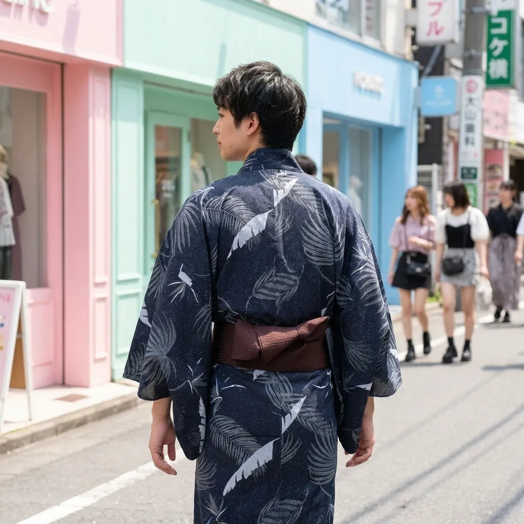 Kimono grue homme tenue raffinée