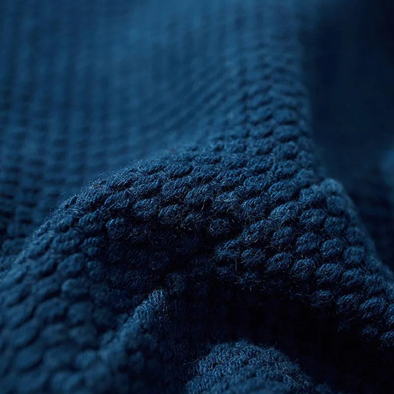 Détail du tissu du haori indigo, esthétique traditionnelle japonaise
