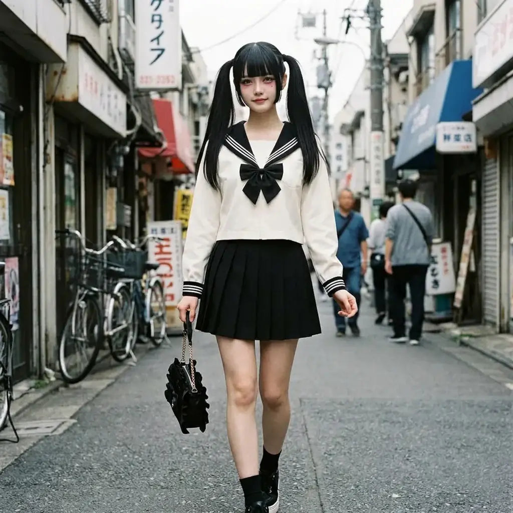 Gros plan sur le tissu et la manche du uniforme ecole japon