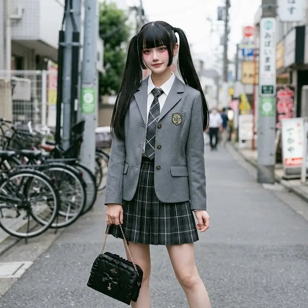 Uniforme Japonais Scolaire porté par un homme dans une pièce japonaise traditionnelle, vue de face