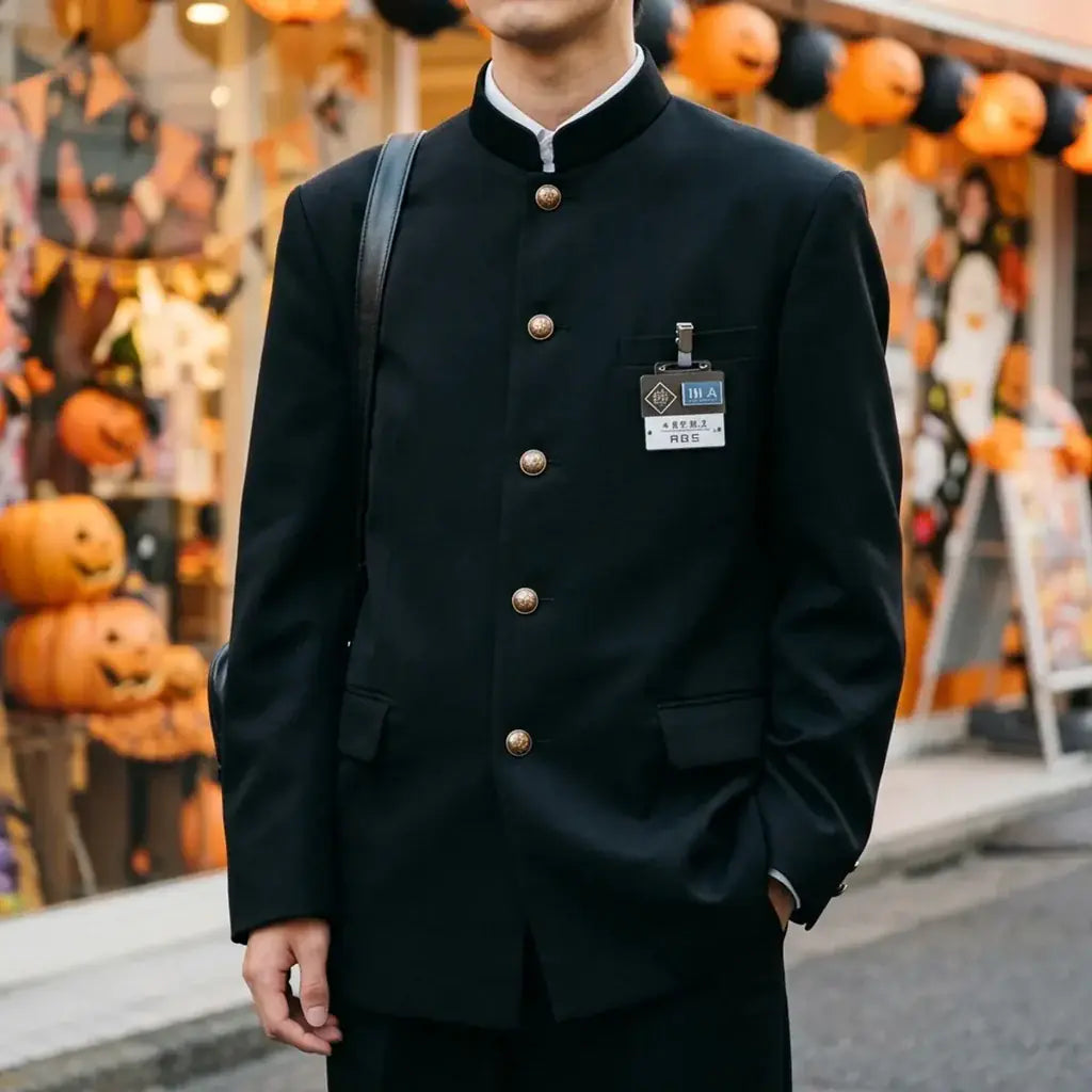 Uniforme Scolaire Japonais Homme à plat, vue de face