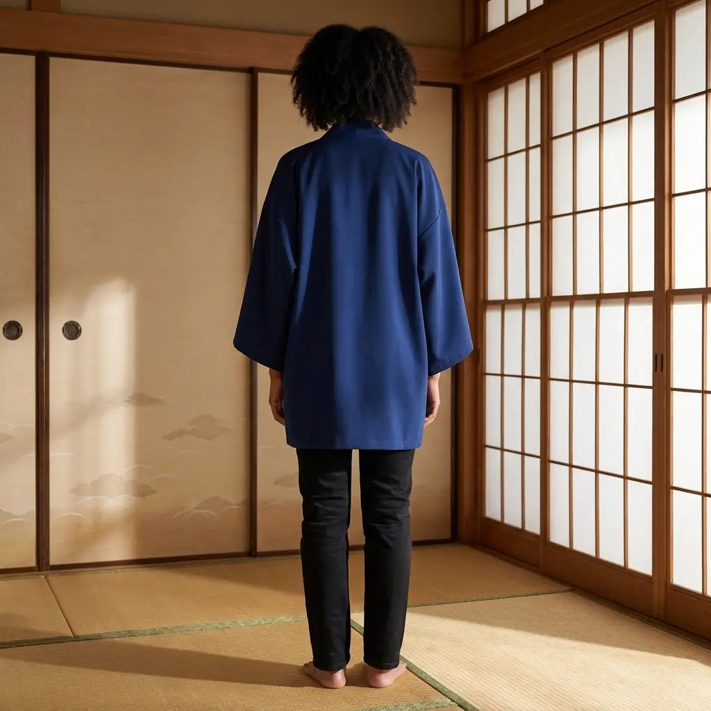 Veste Kimono Indigo Femme vue de face