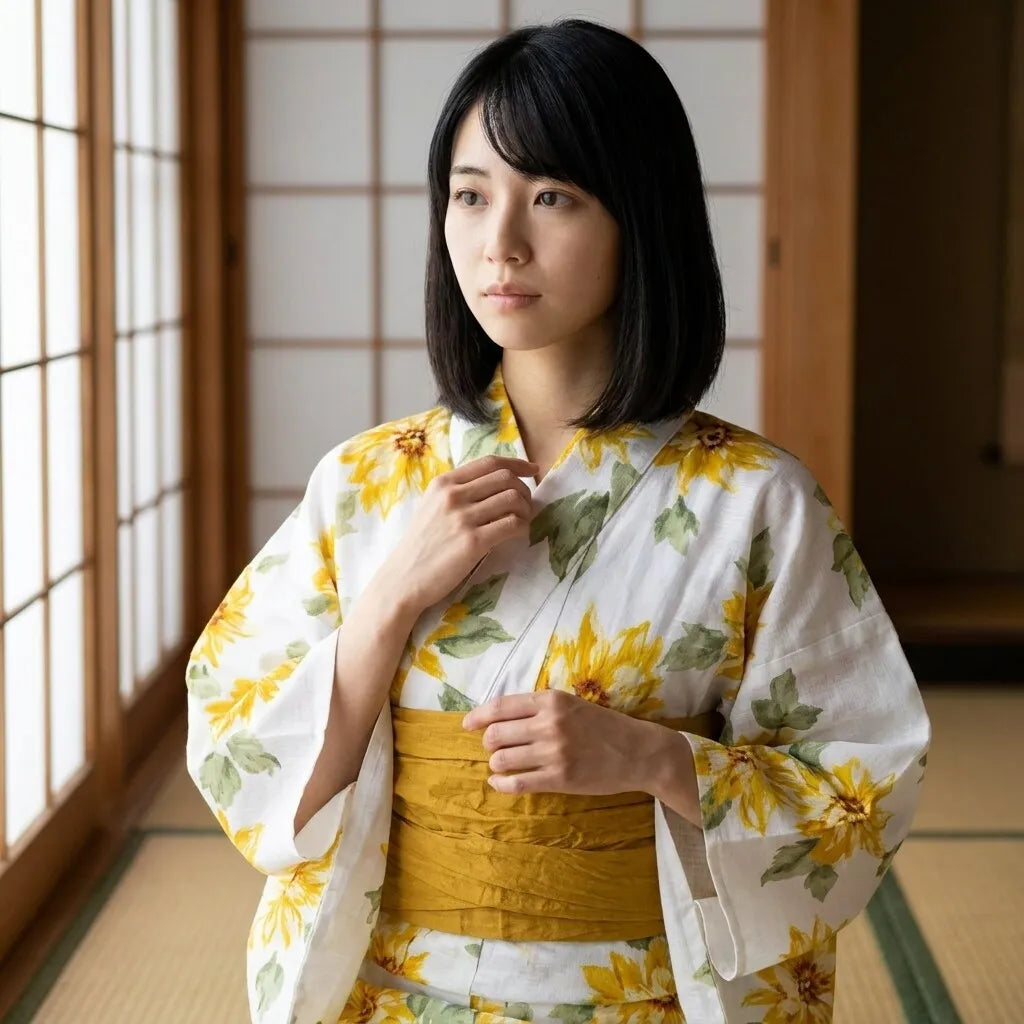 Yukata Femme Fleuri vue arrière