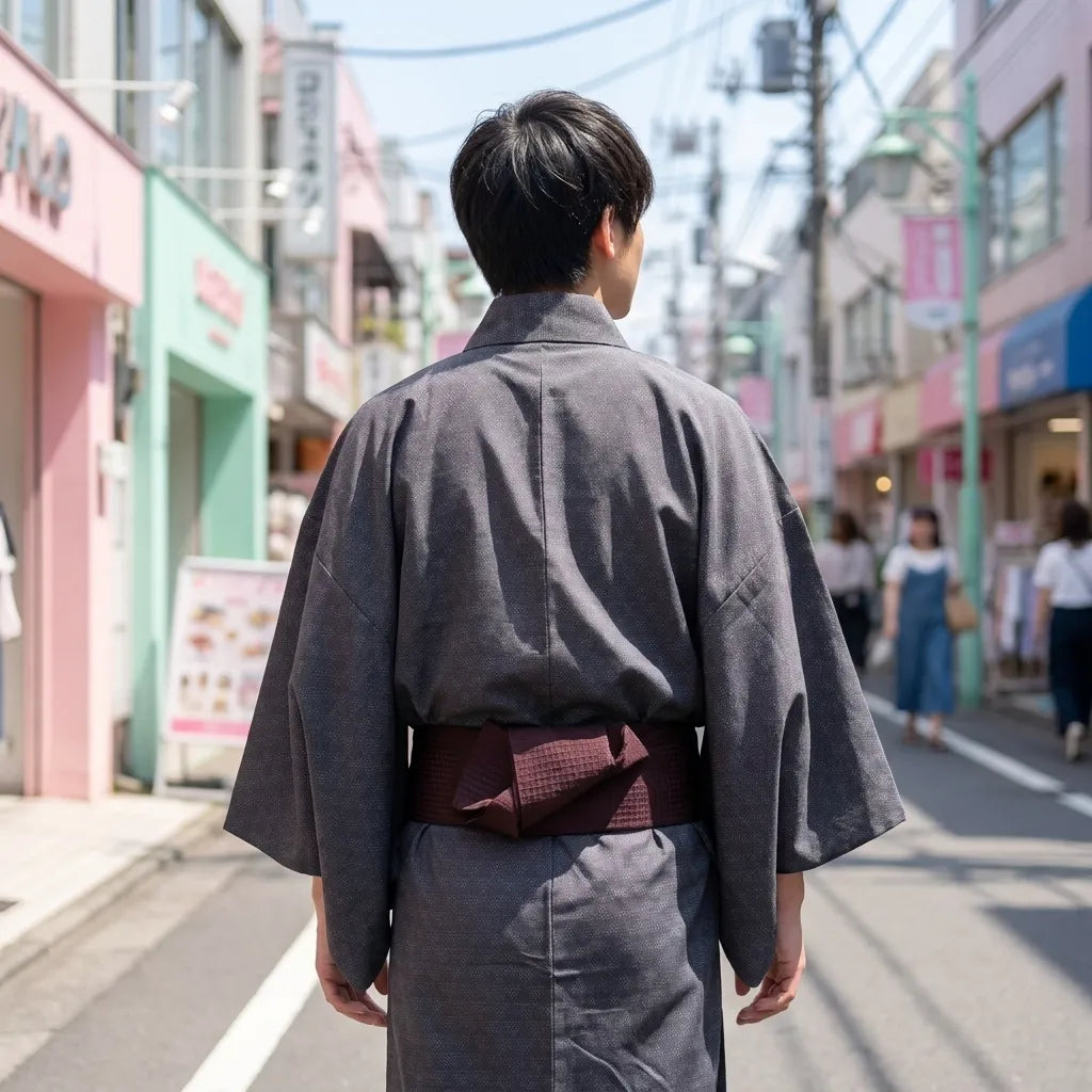 Yukata Gris vue de face