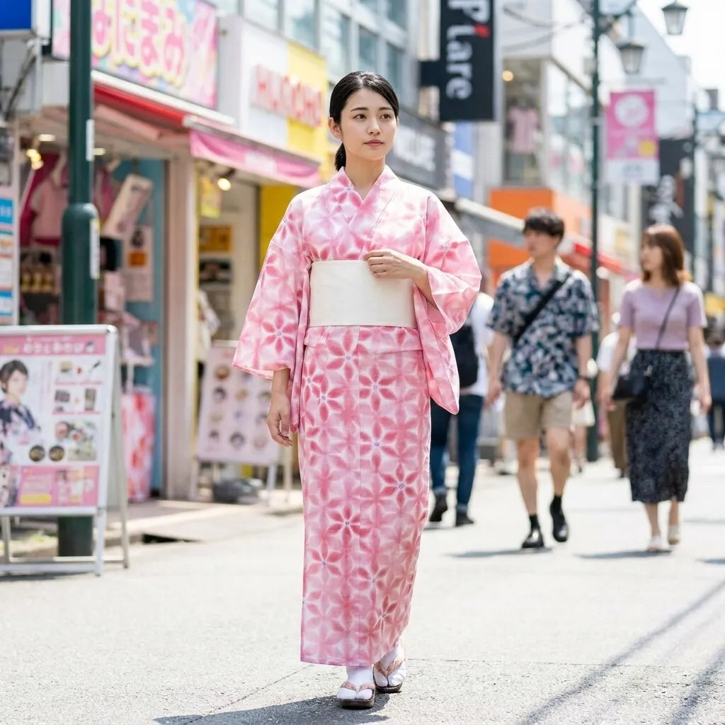 Yukata Kimono Femme vue arrière